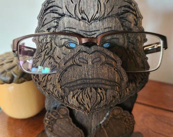 Soporte para gafas Bigfoot – Soporte de madera artesanal con forma de Sasquatch y Bigfoot