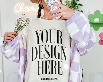 Gildan 64000 Natural Tshirt Mockup, G640 Off-White T-shirt Mock-up, Gildan Softstyle T Shirt, Western Mockup