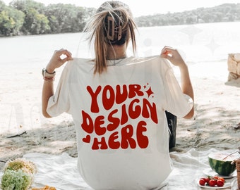 Comfort Colors 1717 Ivory Shirt Mockup - Back of Shirt Mockup - Oversized Mockup - Ivory Comfort Color Shirt Mockup