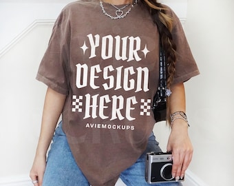Comfort Colors C1717 Espresso Oversized T-Shirt Mockup (JPEG-Datei)