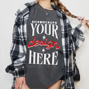 Comfort Colors C1717 Pepper Oversized T Shirt Mockup - Edgy C1717 Mockup - Indie Mockup - Retro Mockup - Alternative Mockup