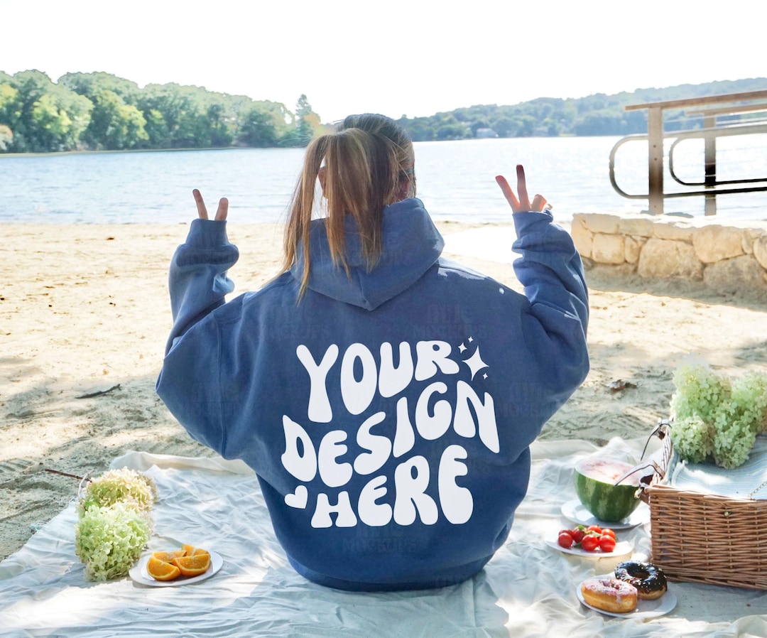 Gildan Hoodie - G1850 Style In Indigo Blue, Medium