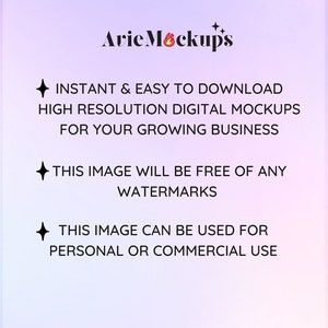 May include: Avie Mockup's text on a pink and purple gradient background. The text says "Instant & Easy to Download High Resolution Digital Mockups for Your Growing Business. This Image Will Be Free of Any Watermarks. This Image Can Be Used for Personal or Commercial Use."