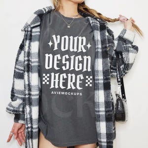 Comfort Colors C1717 Pepper Oversized T Shirt Mockup - Retro C1717 Mockup - Indie Mockup - Alternative Mockup - Edgy Mockup - Grunge Mockup
