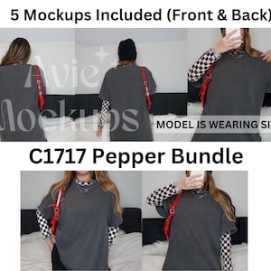 Comfort Colors C1717 Pepper Oversized T Shirt Mockup Bundle - Y2K Mockup - Retro Mockup - Grunge Pepper Mockup - Edgy mockup