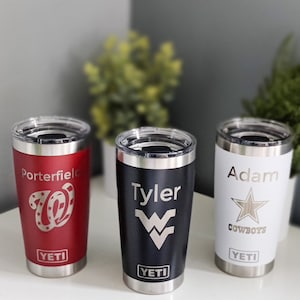 Custom Engraved Yeti Tumbler 20oz Any Team, School, Logo!