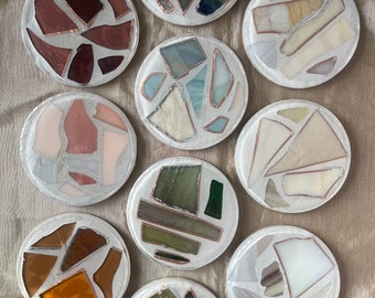 Stained Glass Drink Coasters | Single Color