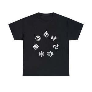 Op Genshin geïnspireerd T-shirt: zwaar katoenen uniseks T-shirt