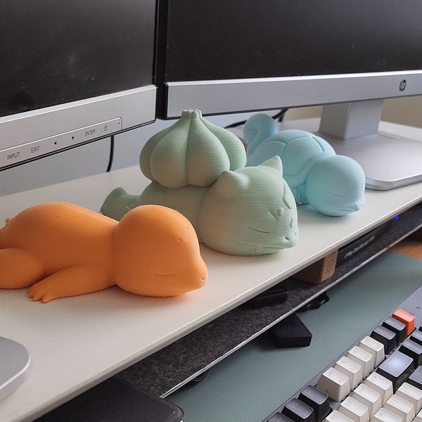 Pokemon Sleeping Starters, Bulbasaur, Charmander, and Squirtle