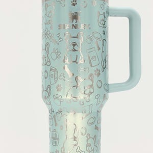 Frenchie engraved cup, engraved Frenchie tumbler, Stanley engraved French bulldog cup, French bulldog tumblers