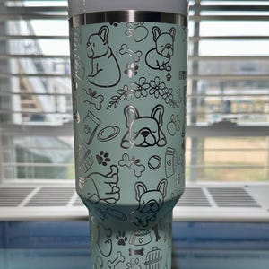 may include: Frenchie engraved cup, engraved Frenchie tumbler, Stanley engraved French bulldog cup, French bulldog tumblers, dog engraved tumbler, may include: Frenchie engraved cup, engraved Frenchie tumbler, Stanley engraved French bulldog cup, French bulldog tumblers, Stanley engraved french bulldog cup,