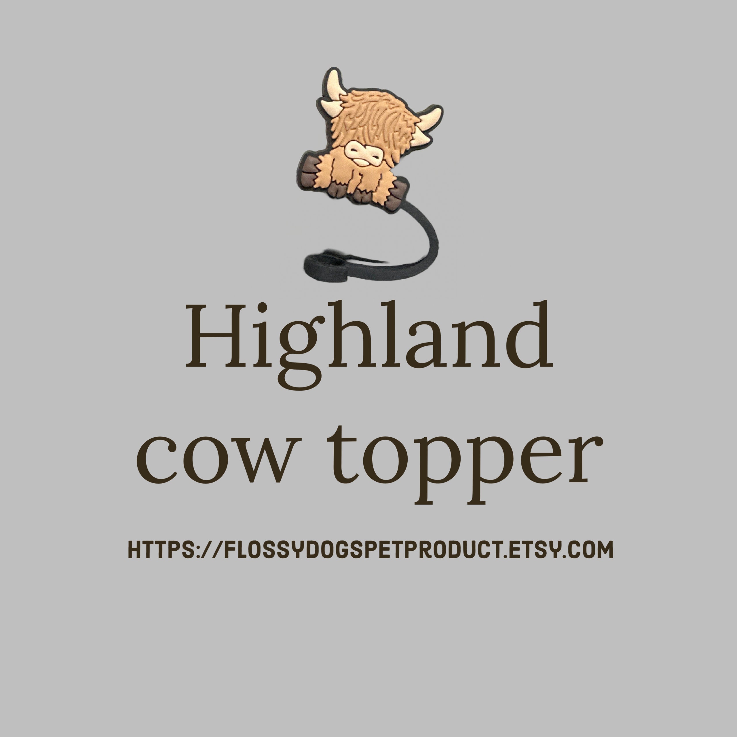 Highland Cow Straw Charm. Straw Topper. Decoration. Drink Identifier 