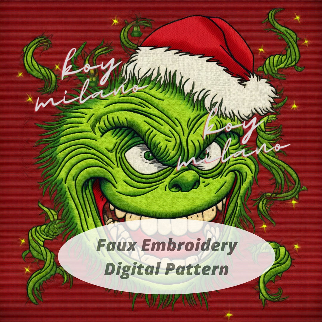 Grinch Christmas Embroidery Seamless Pattern,christmas Seamless File ...