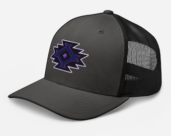 Embroidered Mountain Trucker Hat, Hiking Hat, Camping Hat, Snapback Cap, Outdoor Hat, Nature Lovers Hat, Breathable Mesh Cap, Adventure Gift