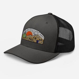 Mountain Trucker Hat, Hat for Dad, Trucker Hat, Adventure Hat, Hiking Hat, Mountain Hat, Camping Hat, Forest Hat, Camping Gift, Gift for him