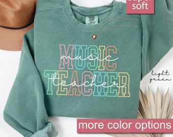 Comfort Colors® Music Teacher Sweatshirt, Music Teacher Sweatshirts, Music Sweater, Music Sweater, Music Gifts, Music Shirt, Chorus Teacher