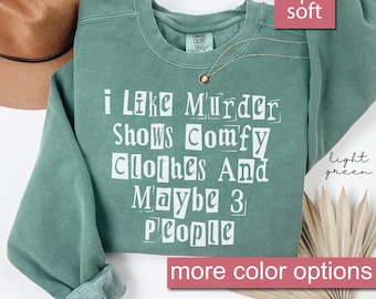 Comfort Colors® Sudadera True Crime, Regalos True Crime, Me gustan los espectáculos de asesinatos Ropa cómoda Gente, Sudaderas de Halloween, Suéter Crime Show
