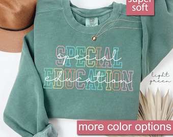 Comfort Colors®-sweater voor leraar speciaal onderwijs, cadeaus voor leraar speciaal onderwijs, Sped-sweaters voor leraar, truien voor leraar autisme