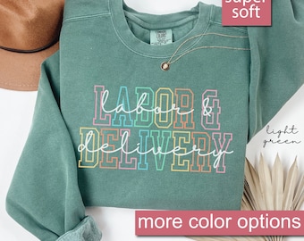 Bluza Comfort Colors® do porodu i porodu, Bluzy L i D, Swetry do porodu dla niemowląt, Sweter dla pielęgniarki, Koszulka do karmienia piersią na prezent