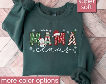 Christmas Mom Sweatshirt, Christmas Mama Sweatshirts, Mama Claus Sweaters, Family Christmas Sweater, Holiday Mom Shirt, Family Christmas