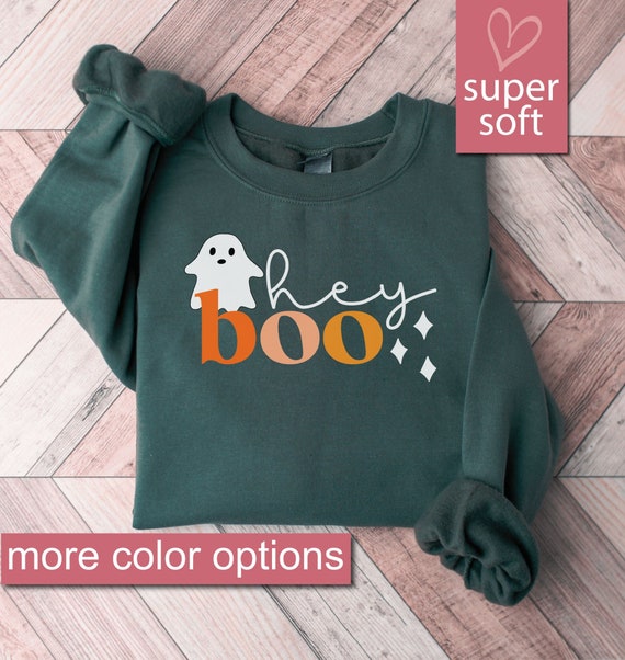 Felpa di Halloween Hey Boo, Regalo per l'insegnante autunnale