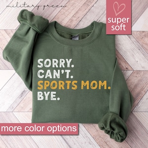 Bluza sportowa dla mamy, prezent na dzień matki, przepraszam, że nie mogę, bluzy sportowe dla mamy, bluzy z napisem „bye”, swetry na dzień gry, sweter baseballowy dla mamy, koszulka futbolowa dla mamy