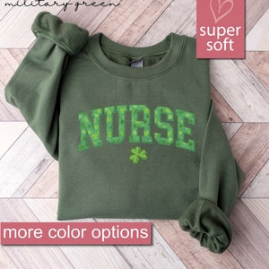 St Patricks Day Nurse Sweatshirt, Lucky Irish Gifts For Nurses, St Patrick's Day Peds L And D Sweater, Nicu Pediatric Er Registered Nurse