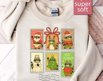 Waschbär Weihnachten Sweatshirt, Waschbär Weihnachten Sweatshirts, Geschenk für Waschbär-Liebhaber, Waschbär Pullover, Waschbär Pullover, Waschbär Geschenk