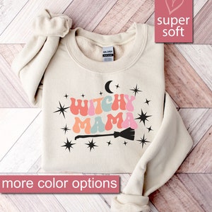 Felpa mamma di Halloween, Felpe Strega, Maglioni Strega Mama, Regalo Festa di Halloween, Abbigliamento Strega, Maglione Strega, Divertente Halloween immagine 2