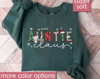 Christmas Gift For Aunt, Christmas Aunt Sweatshirt, Auntie Claus Sweatshirts, Sweaters For Aunt, Aunt Gift, Auntie Gifts, Aunt Announcement