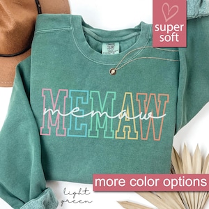 Comfort Colors® Memaw Sweatshirt, Memaw Gift, Gift For Memaw, Grandma Mothers Day Sweater, Memaw Birthday Sweaters, Memaw Shirt For Women