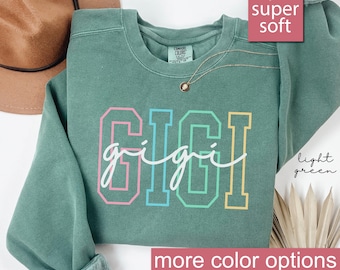 Comfort Colors® Gigi Sweatshirt, Gigi Sweatshirts, Gigi Sweaters, Cute Gigi Sweater, Gift for Gigi, Grandmother Shirt, Grandma Mimi Gigi Tee