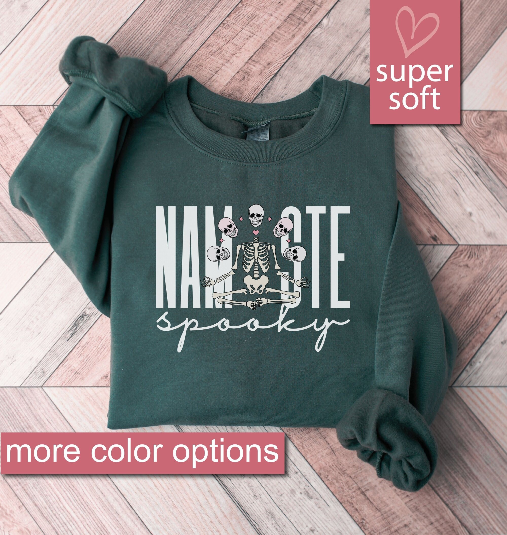 Skeleton Yoga Sweatshirt, Halloween Yoga Sweatshirts, Meditation Sweaters, Namaste Spooky Sweater, Spooky Yoga Shirt, Yoga Gifts For Women