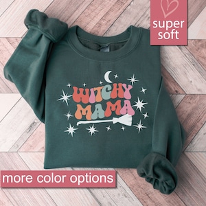 Halloween Mom Sweatshirt, Witch Sweatshirts, Witchy Mama Sweaters, Halloween Party Gift, Witch Clothing, Witchy Sweater, Funny Halloween