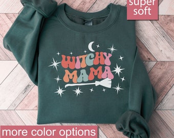Halloween Mom Sweatshirt, Witch Sweatshirts, Witchy Mama Sweaters, Halloween Party Gift, Witch Clothing, Witchy Sweater, Funny Halloween