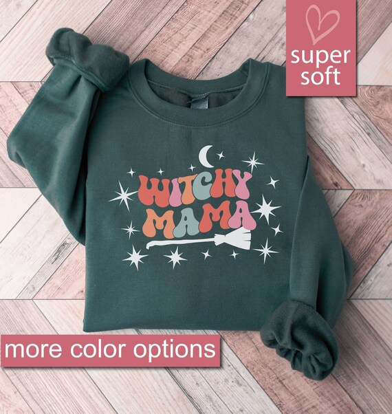 Halloween Mom Sweatshirt, Witch Sweatshirts, Witchy Mama Sweaters, Halloween Party Gift, Witch Clothing, Witchy Sweater, Funny Halloween