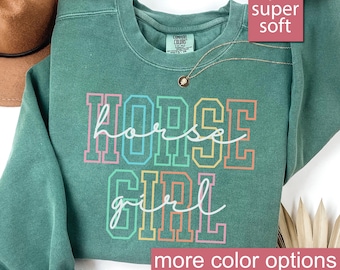 Comfort Colors® Pferde Sweatshirt, Pferde Geschenke, Geschenk für Pferd, Pferdeliebhaber Sweatshirts, Pferdeliebhaber Geschenk, Tierliebhaber Geschenk, Bauernhof Tier