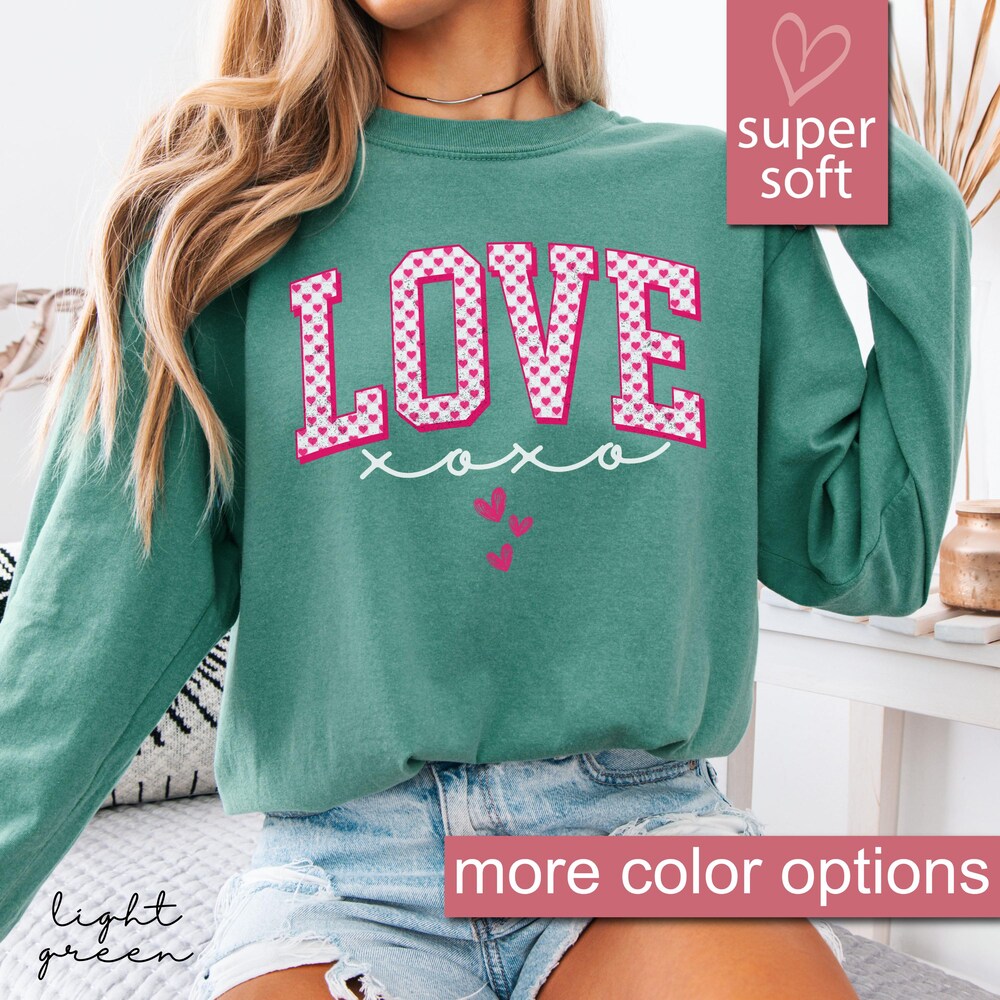 Comfort Love Heart Long Sleeve Shirt, Valentine'S Heart Long Sleeves, Valentines Day Gift, Valentine'S Day Long Sleeve Shirts Gifts Designed By Shirttrendz