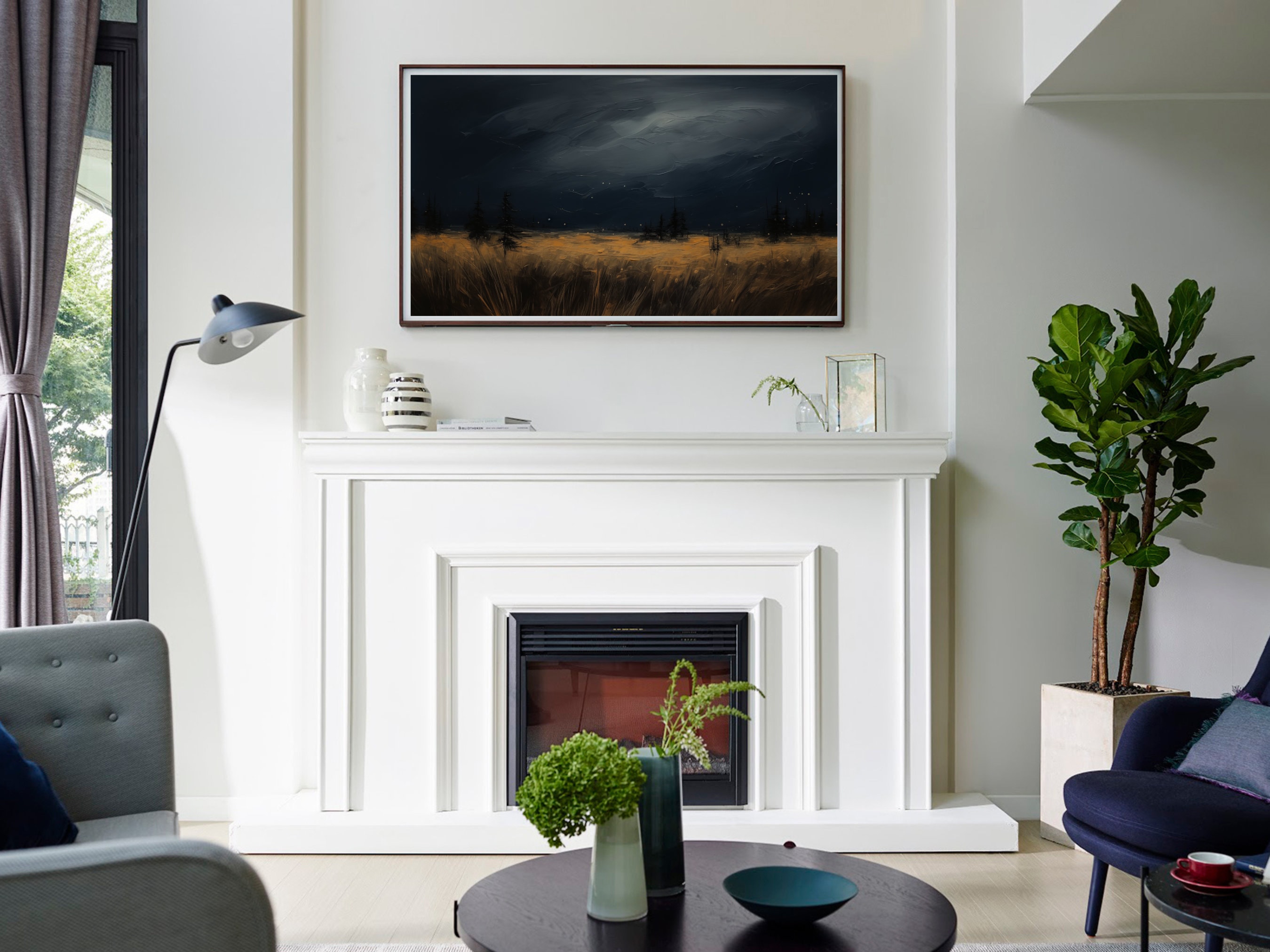 Evening Oil Painting Samsung Frame TV Art Lighting Bug Oil Painting Art