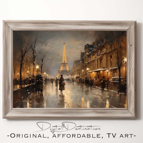 Samsung Frame TV Art Paris France Art Eiffel Tower Frame TV Oil Painting Paris for Samsung Frame TV Vintage Paris France Art for Samsung