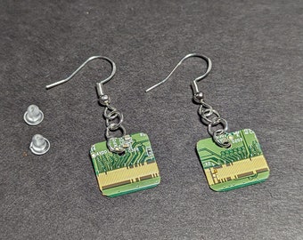 Circuit Square Earrings | Nerdy Jewelry | Computer Earrings