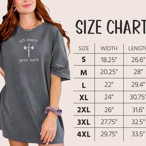 Lift Heavy Pray Hard Comfort Colors Shirt Gift For Christian Gym Shirt Faith Based Workout Shirt Jesus And Fitness T-Shirt Barbell Cross Tee bild 5