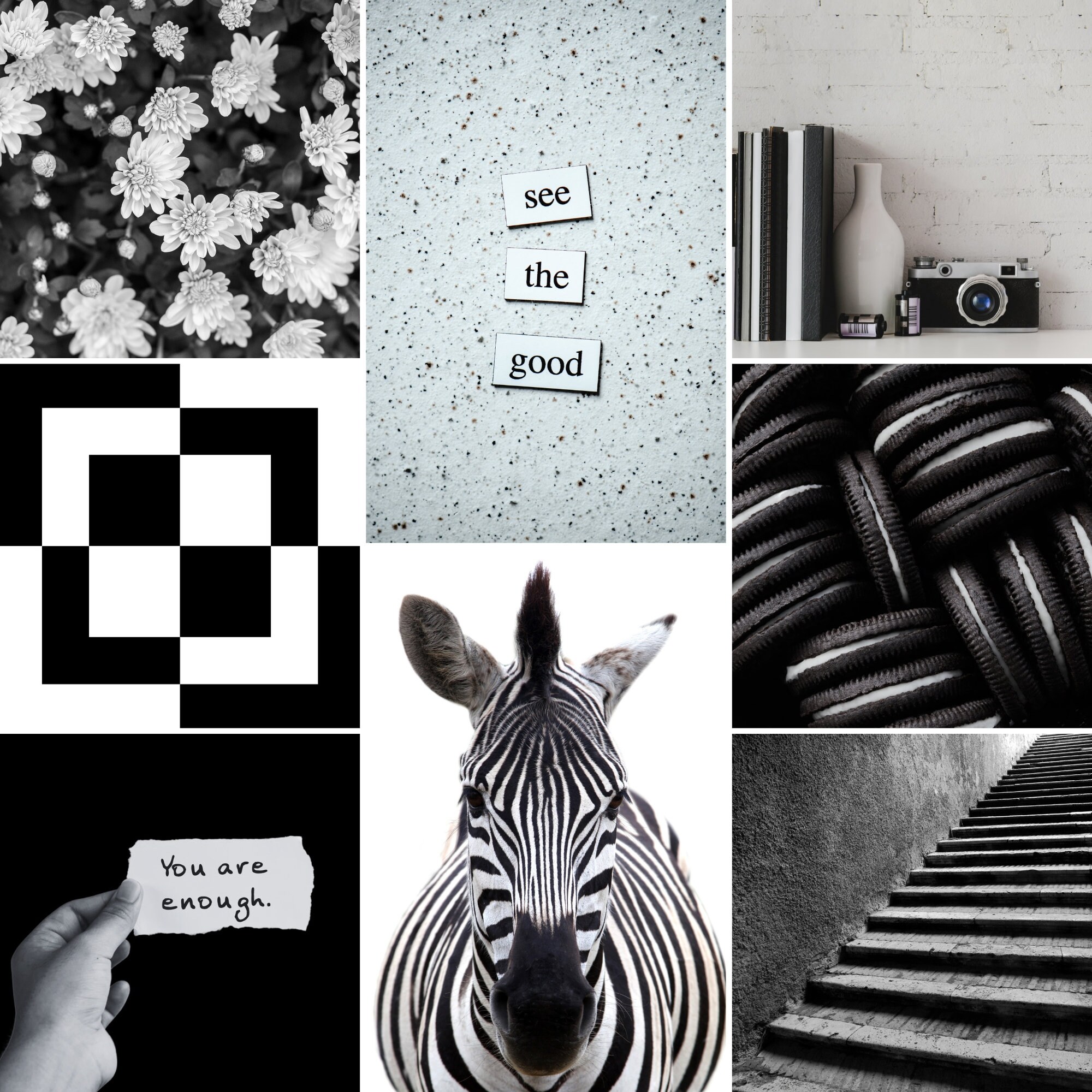 Black and White Collage Prints Aesthetic Black and White Collage Kit ...