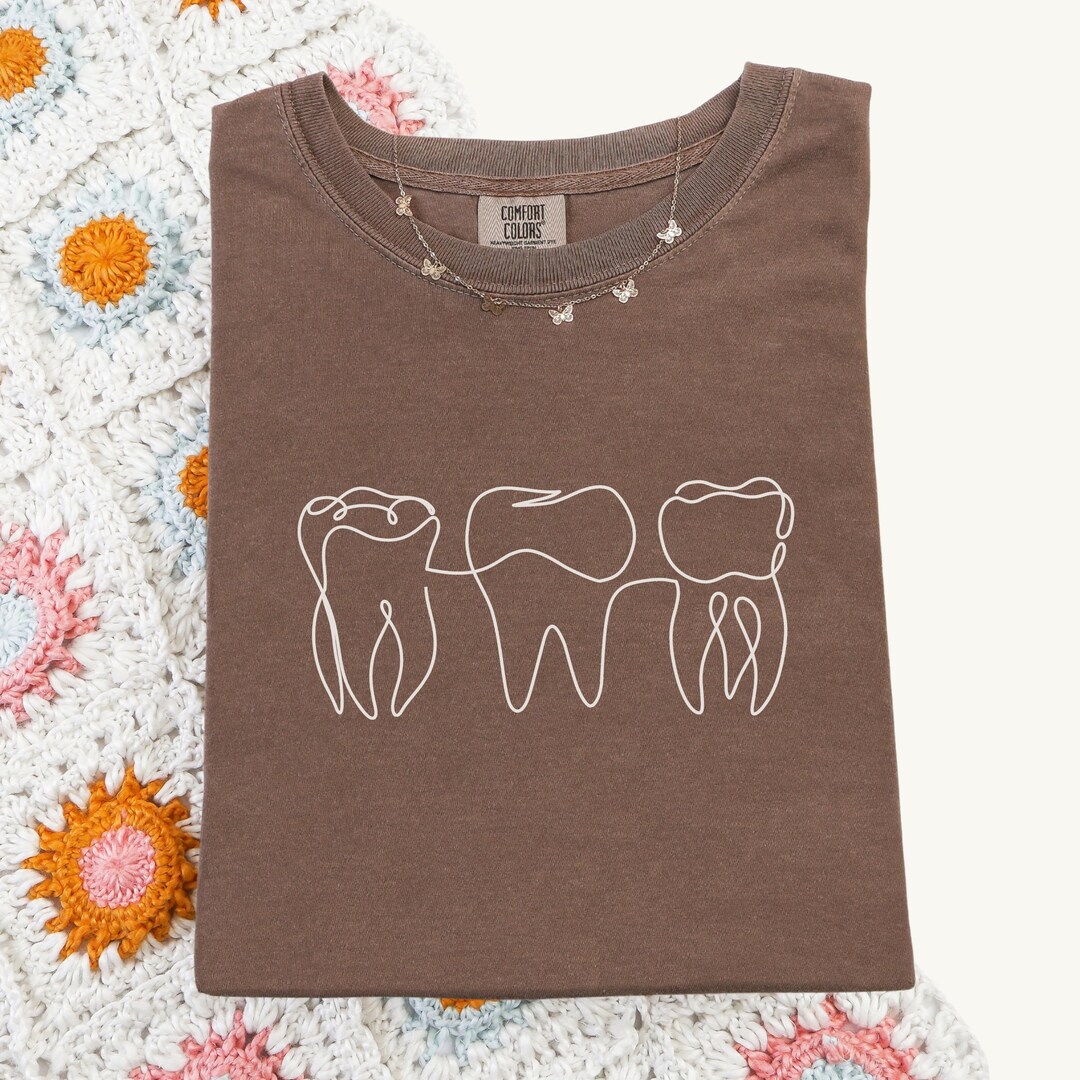 Comfort Colors Dental Shirt Minimalist Tooth Tshirt Dental Hygiene Gift ...
