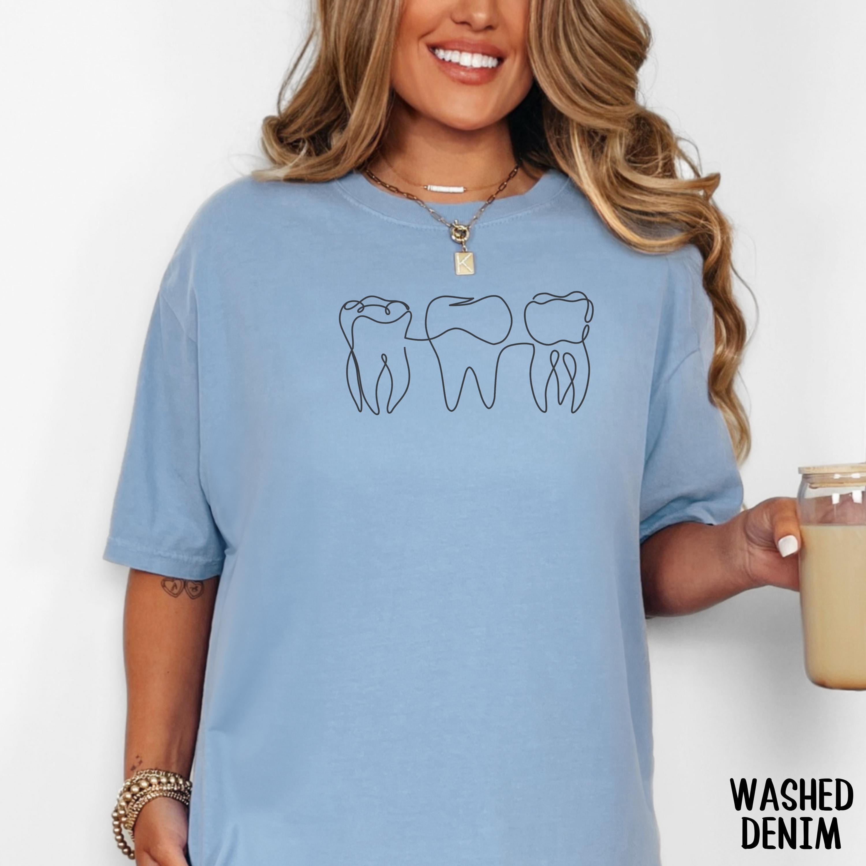 Comfort Colors Dental Shirt Minimalist Tooth Tshirt Dental Hygiene Gift ...