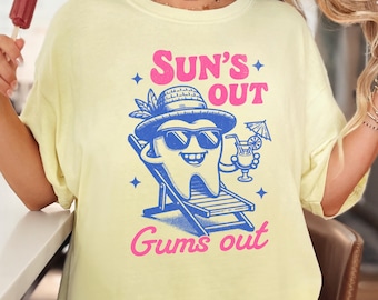 Camiseta dental de verano, divertida camiseta dental, higienista dental, colores cómodos, asistente dental, divertida camiseta de higiene dental, regalo para dentista.