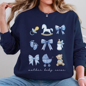Mother Baby Nurse Sweatshirt MBU Nurse Gift Mother Baby Unit Crewneck L&D Nurse Shirt Postpartum Nurse Sweater Obstetrics Nurse Watercolor