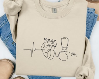 Cardiology Sweatshirt Cardiac Nurse Gift For Cardiologist Sweater Heart Anatomy CVICU Nurse Crewneck Cardiovascular Sonographer CICU Nurse