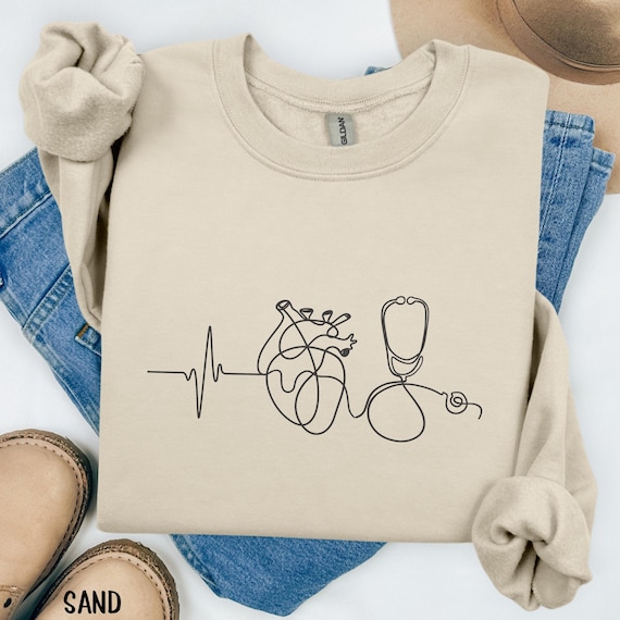 Cardiology Sweatshirt Cardiac Nurse Gift For Cardiologist Sweater Heart Anatomy CVICU Nurse Crewneck Cardiovascular Sonographer CICU Nurse