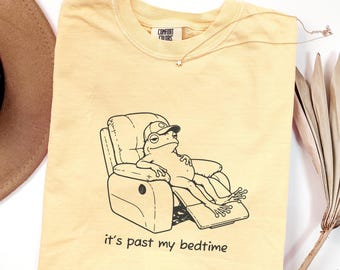 It's Past My Bedtime Shirt Funny Sleepy Frog Shirt Comfort Colors Frog Meme Shirt Sarcastic Graphic Tee Funny Saying Shirt Frog Lover Gift